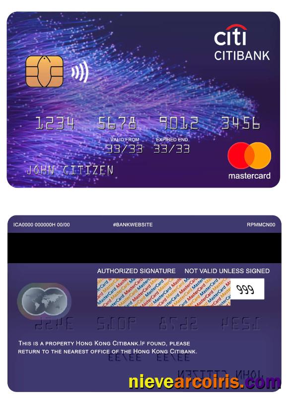 Hong Kong Citibank bank mastercard